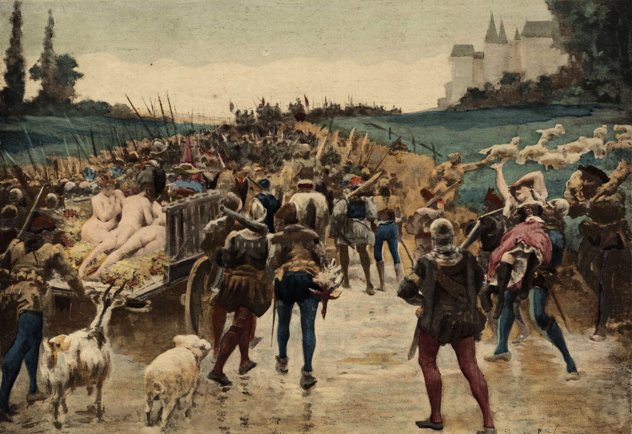 The army of Picrochole advancing on the lands of Grandgousier. Illustration by Jules Garnier. In 