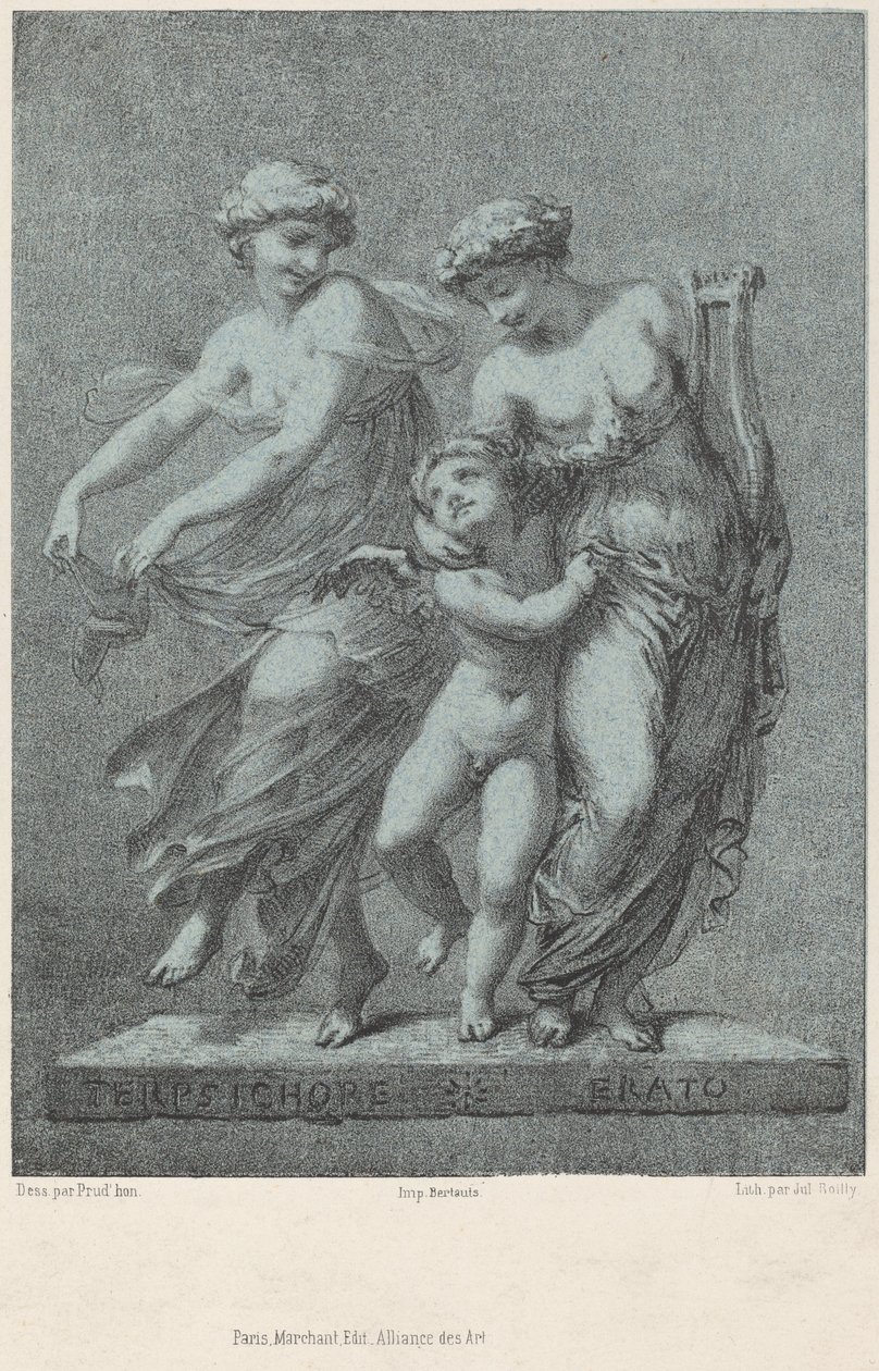 Apollo and the Muses by Jules Boilly after Pierre Paul Prud