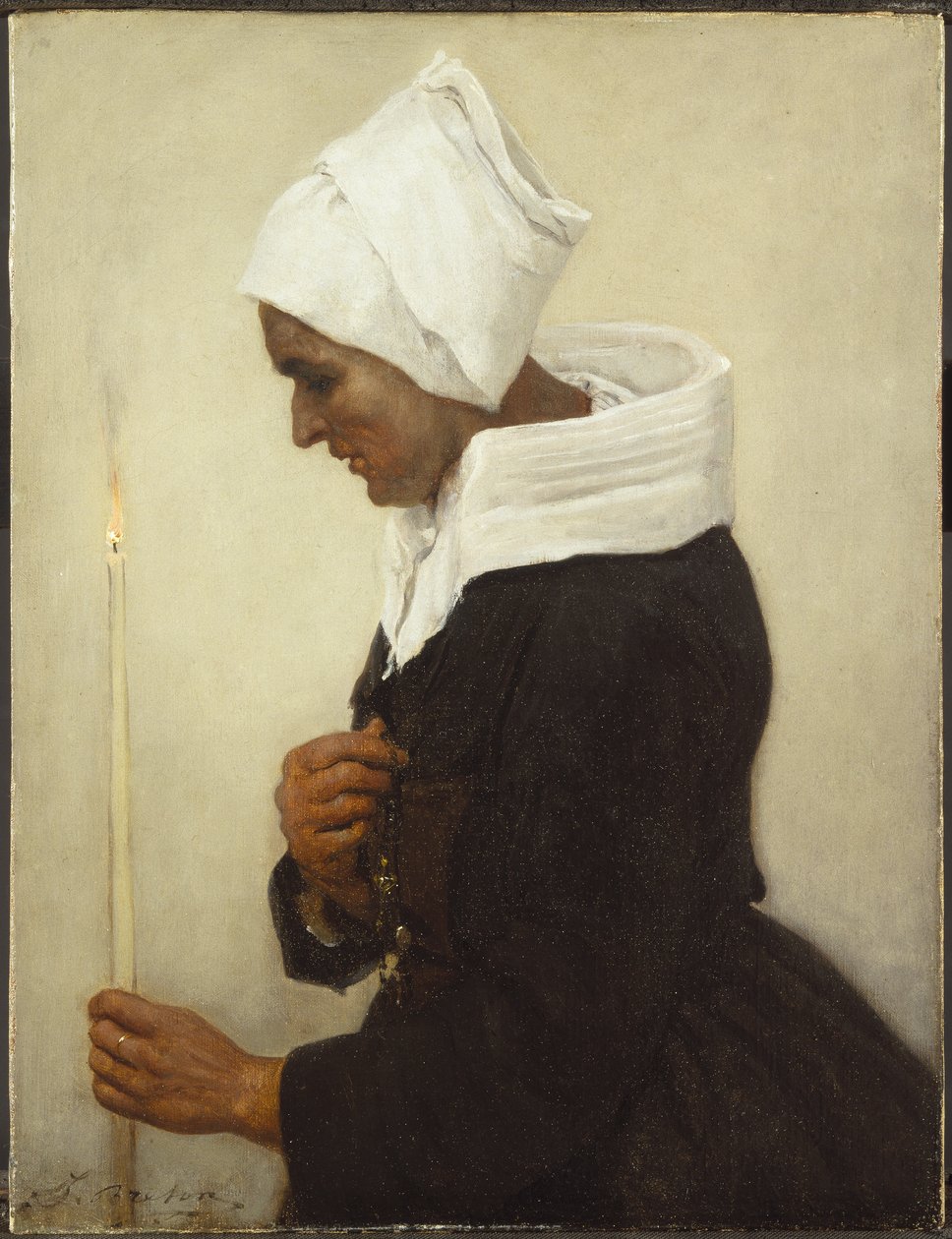 Breton Peasant Woman Holding a Taper, c.1869 by Jules Breton