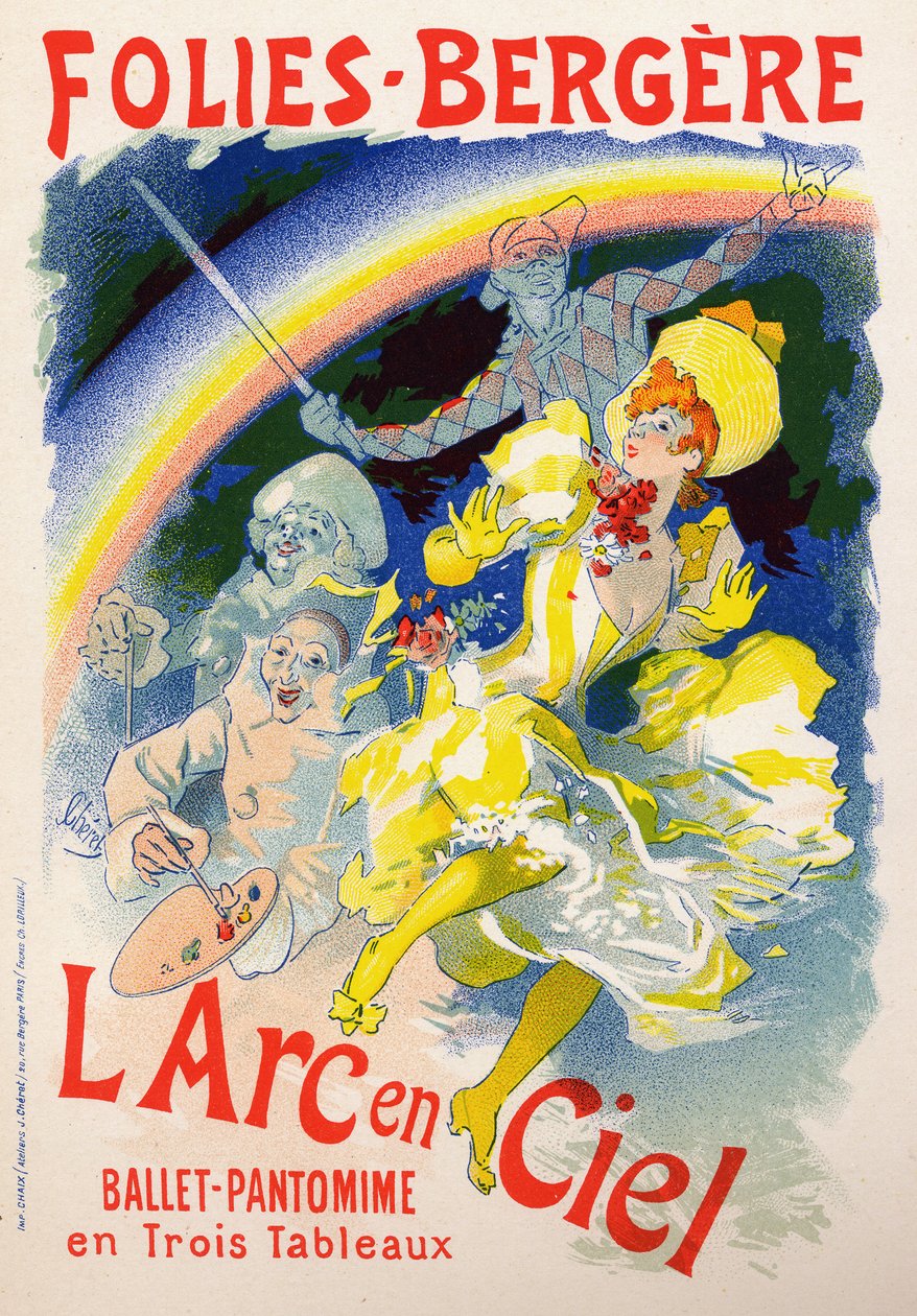 The Rainbow, show at the cabaret Les Folies Bergeres, Paris. Poster by Jules Cheret, France, c.1890 by Jules Cheret