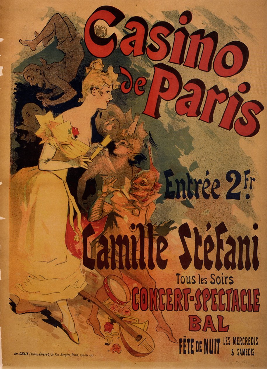 Casino de Paris; Camille Stefani by Jules Cheret
