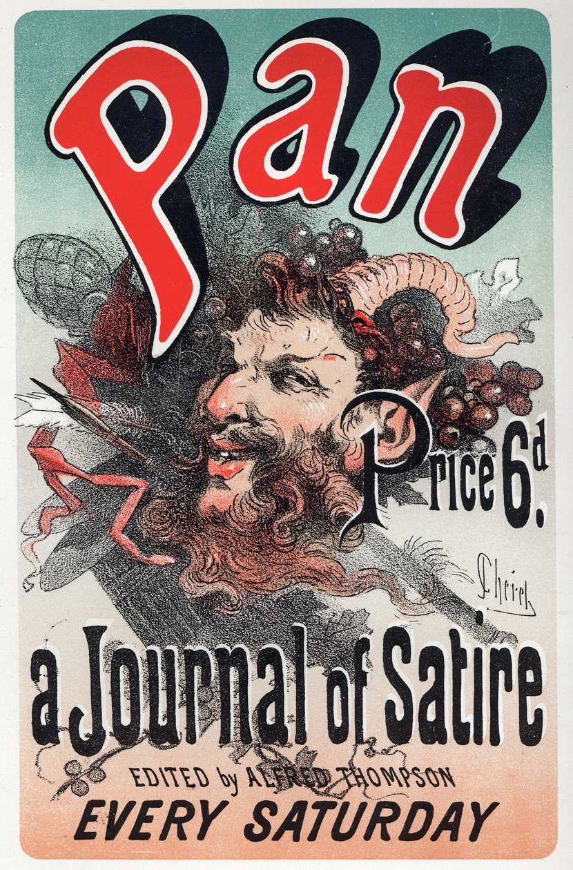 Pan, satirical newspaper. Poster by Jules Cheret, England, c.1880 by Jules Cheret