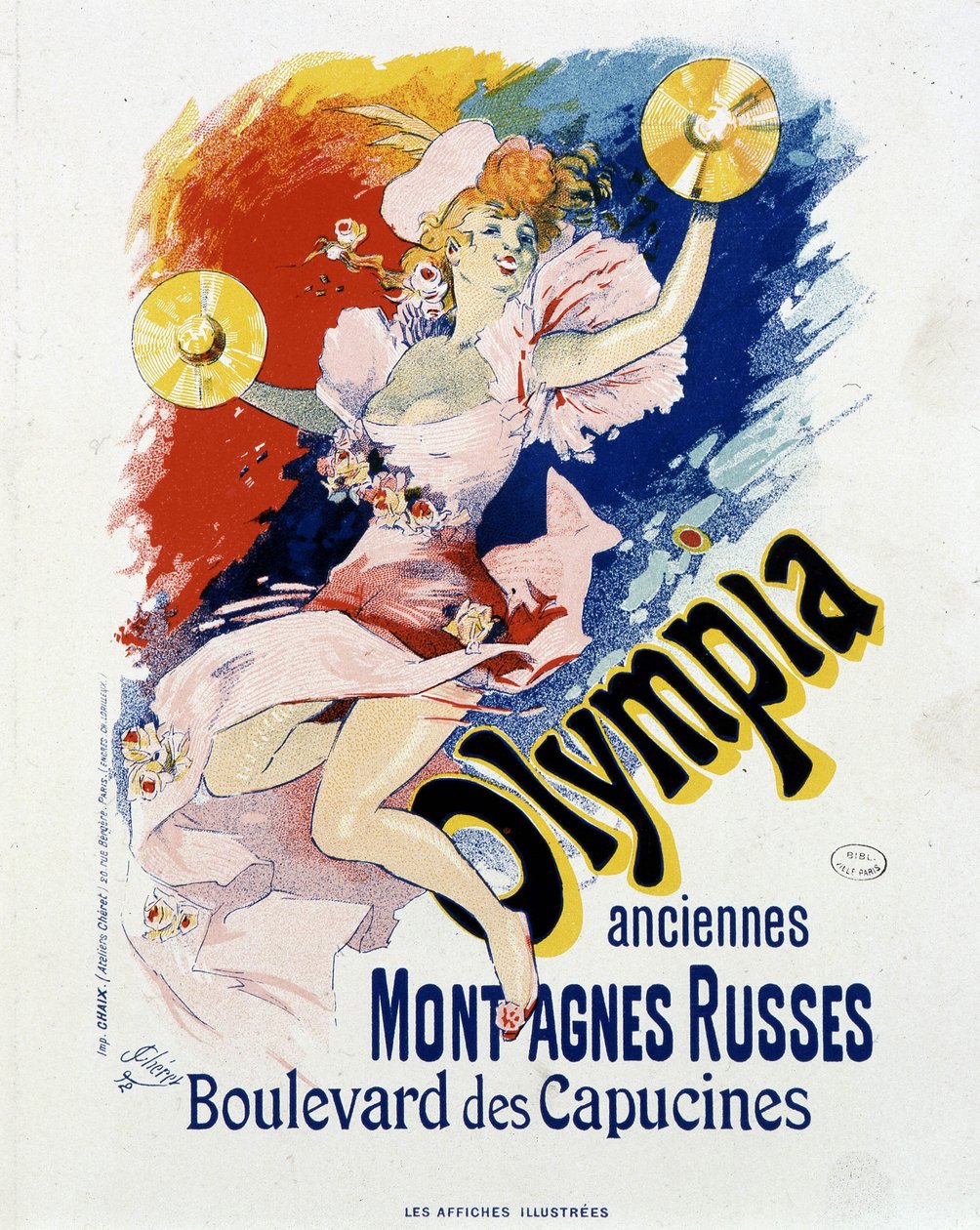 Olympia: old roller coaster, comic book of the Capuchines - poster by Jules Cheret by Jules Cheret