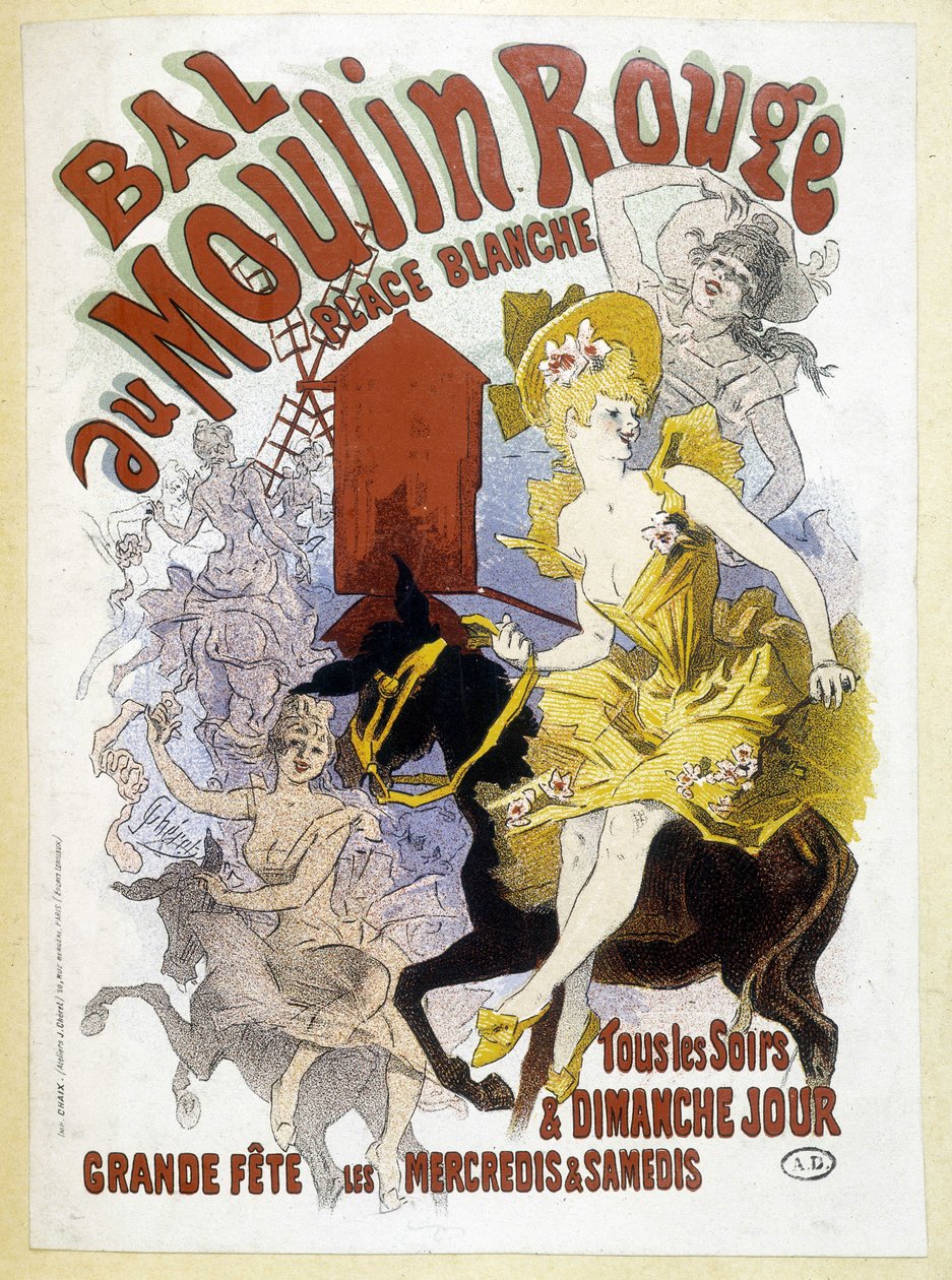 Poster for the Moulin Rouge ball, by Jules Chéret, late 19th century by Jules Cheret