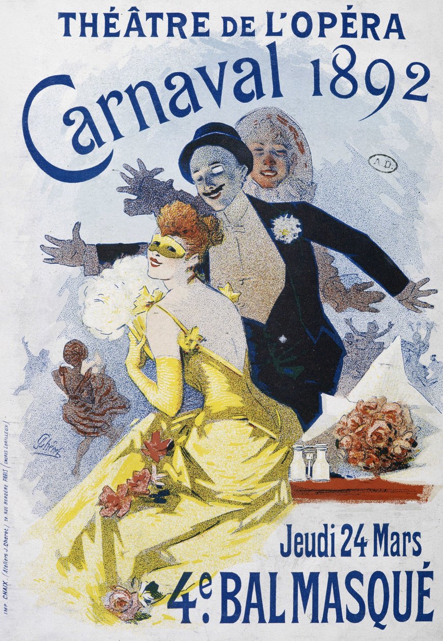 Theatre of the Opera: Carnival of 1892, 4th Masked Ball - Poster by Jules Cheret by Jules Cheret