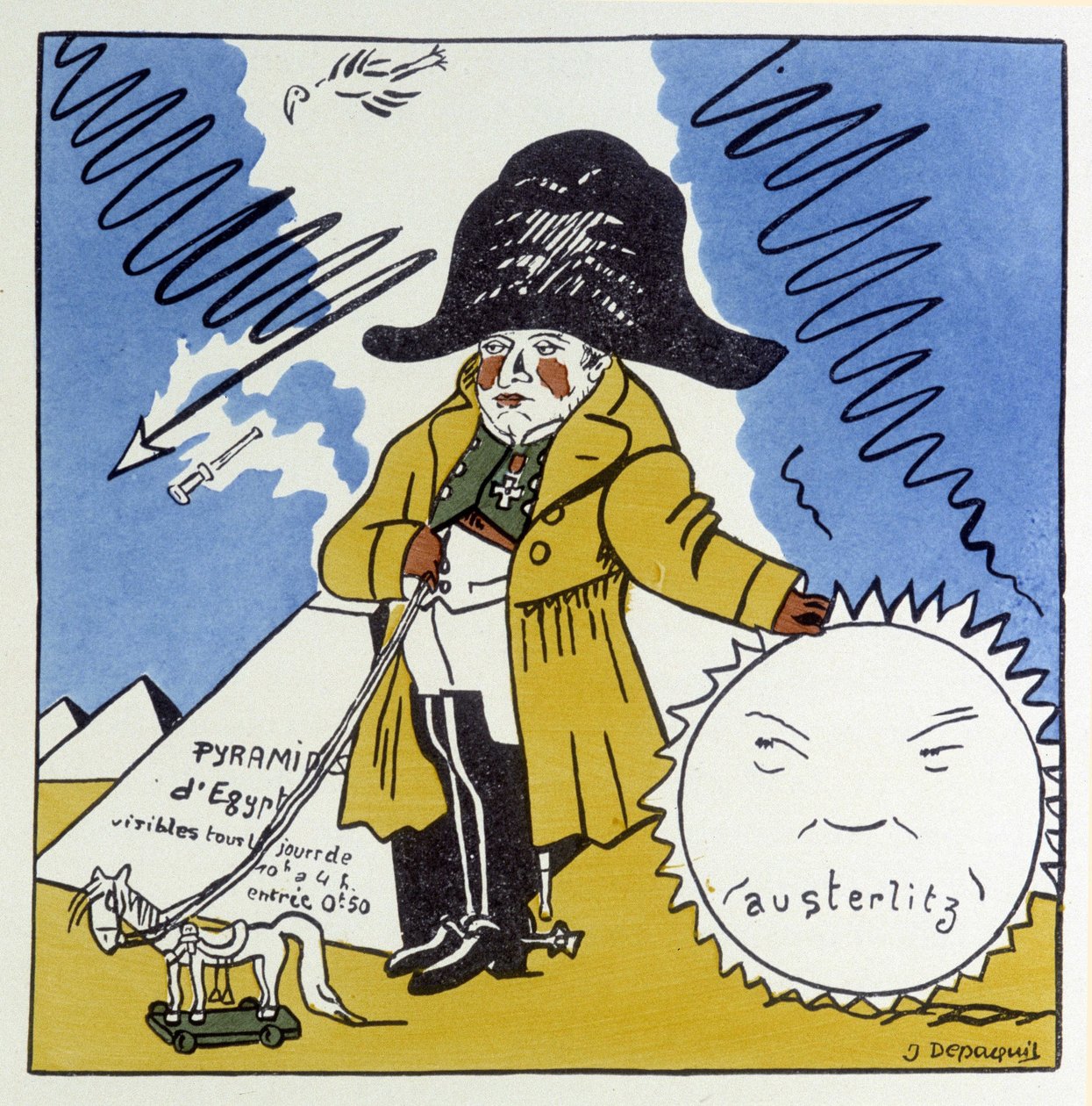 Austerlitz, Jena, Wagram: Caricature on Napoleon I - in 