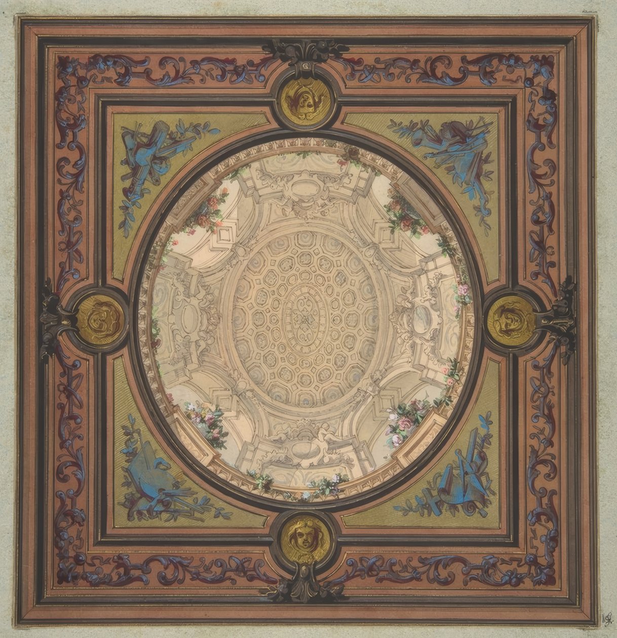 Design for the Decoration of a Ceiling with a Trompe L