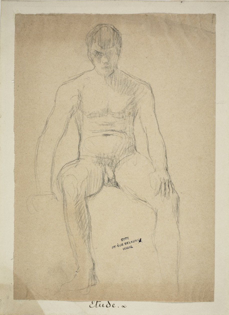 Seated Academic Nude by Jules Elie Delaunay