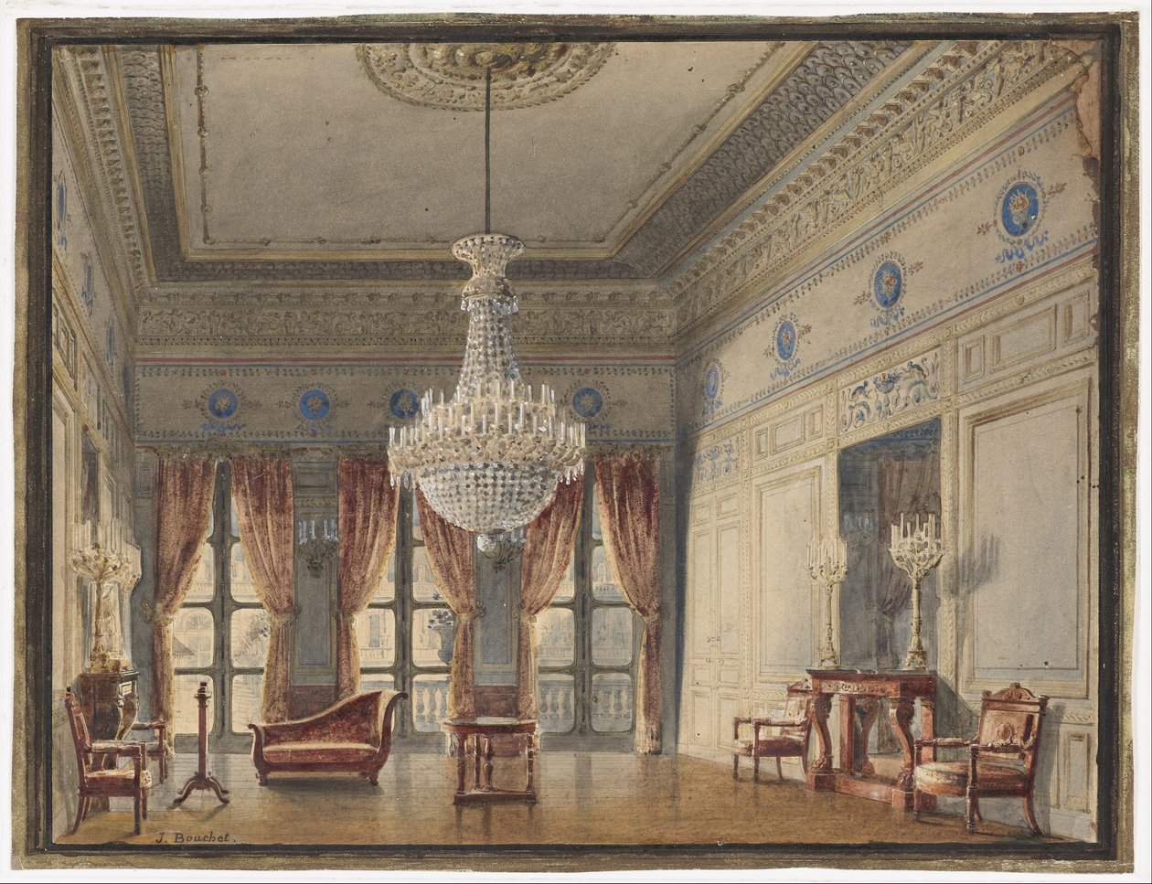 The Salon in the Montpensier Wing, Palais Royal by Jules Frédéric Bouchet