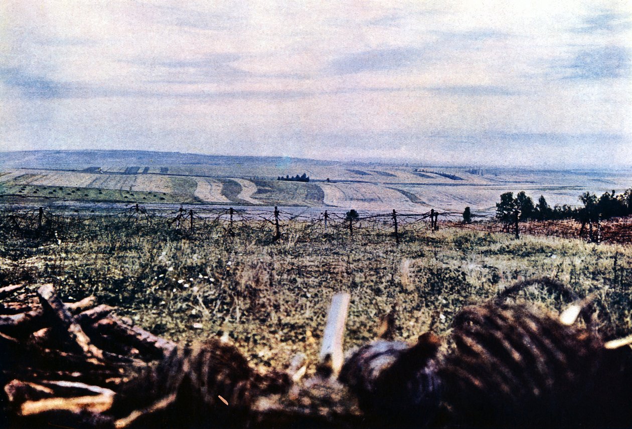 Hill 304 with barbed wire near Verdun, September 1916 by Jules Gervais Courtellemont