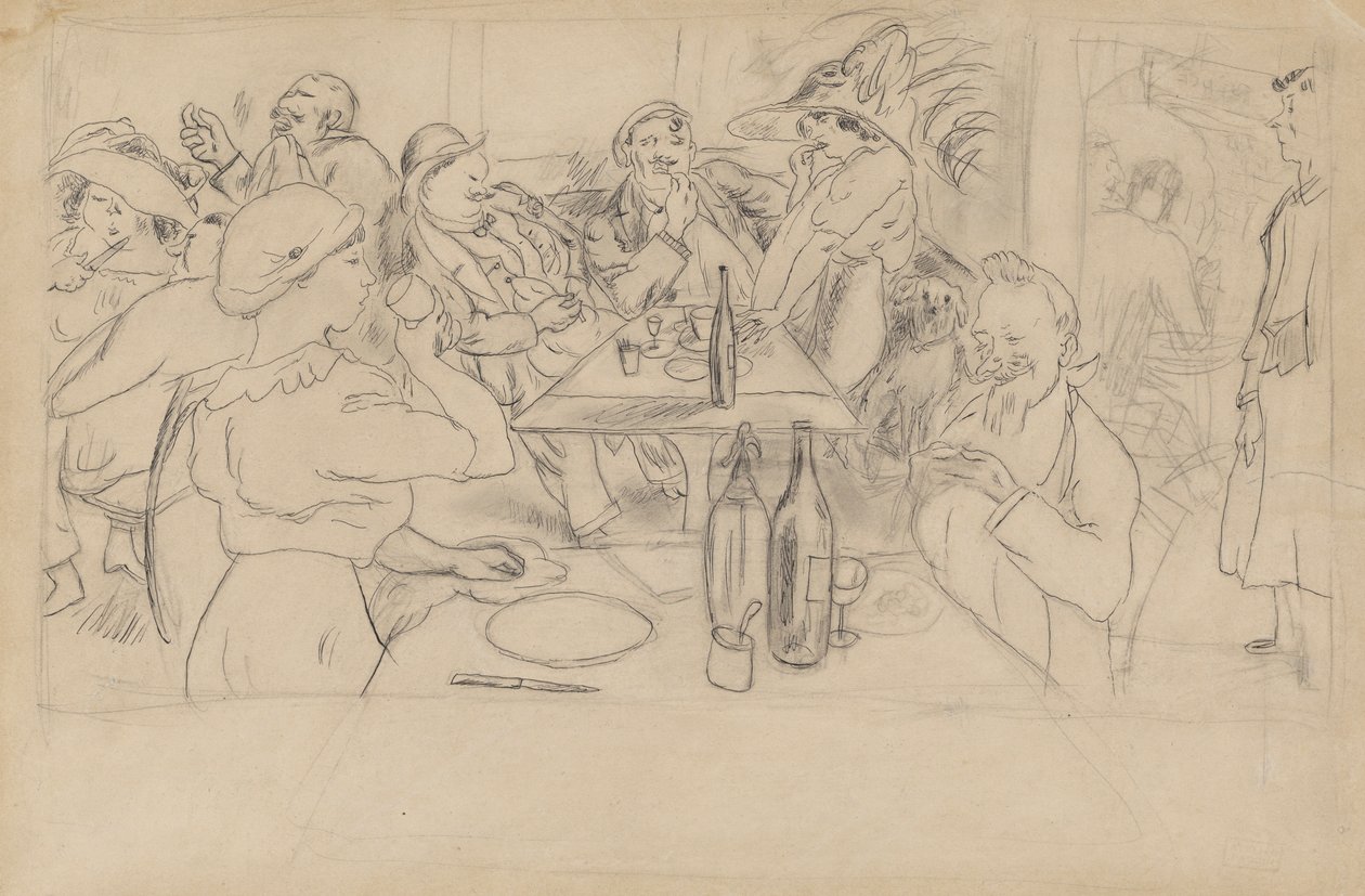 Cafe Scene by Jules Pascin