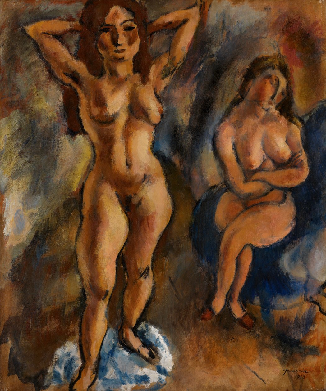 Two Nudes – One Standing, One Sitting by Jules Pascin