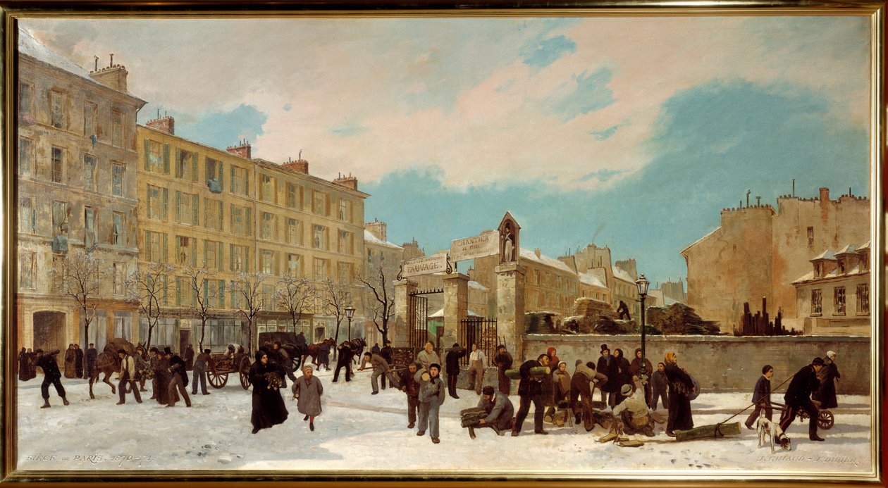 Chantier de Bois à Brûler Boulevard du Montparnasse en Janvier 1871 by Jules and Guiaud Jacques  Didier