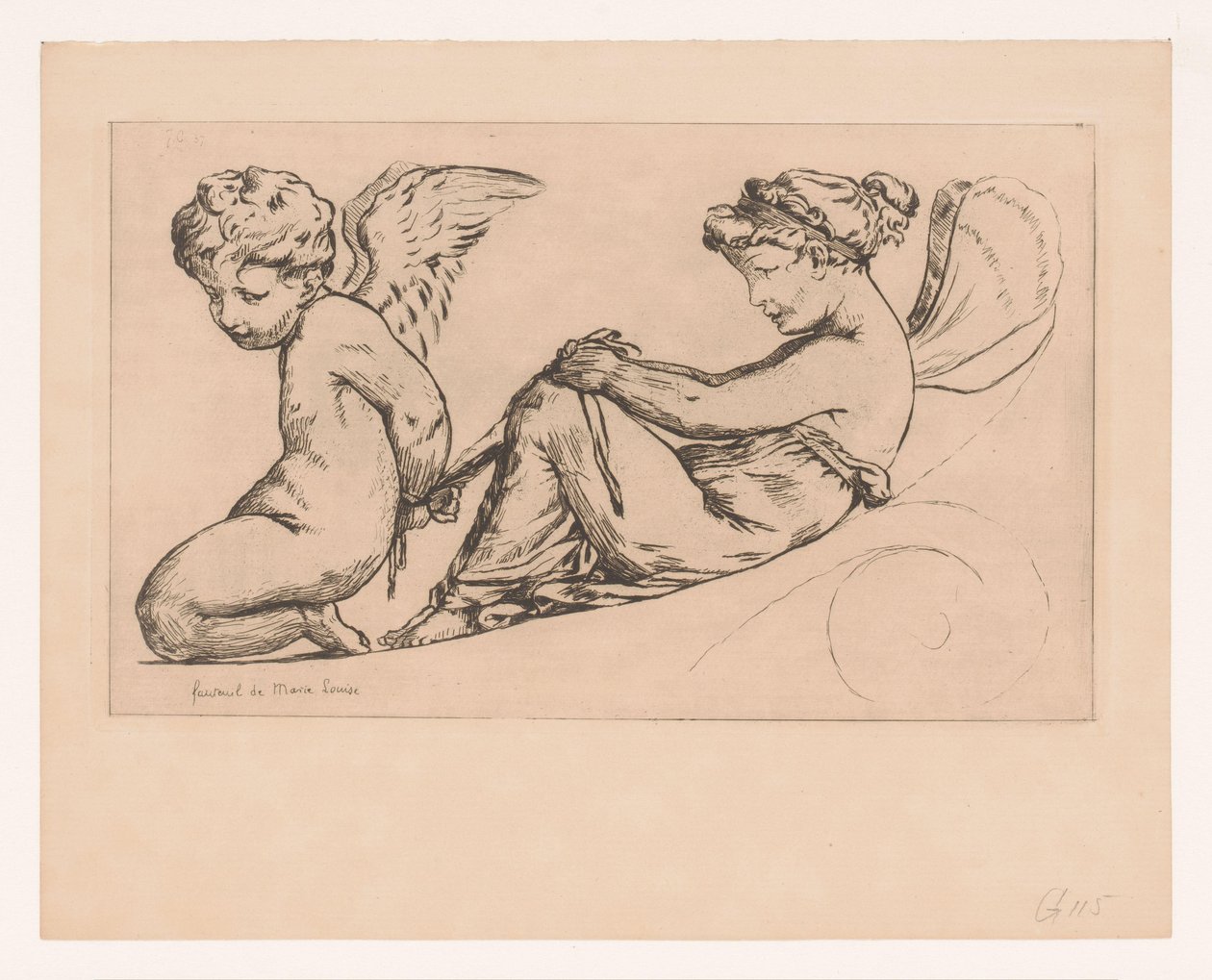 Psyche Chains Amor by Jules de Goncourt
