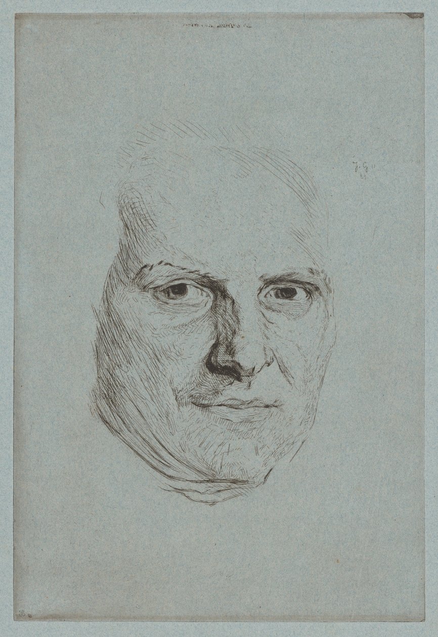 Mask of the Abbé Raynal by Jules de Goncourt, after Maurice Quentin