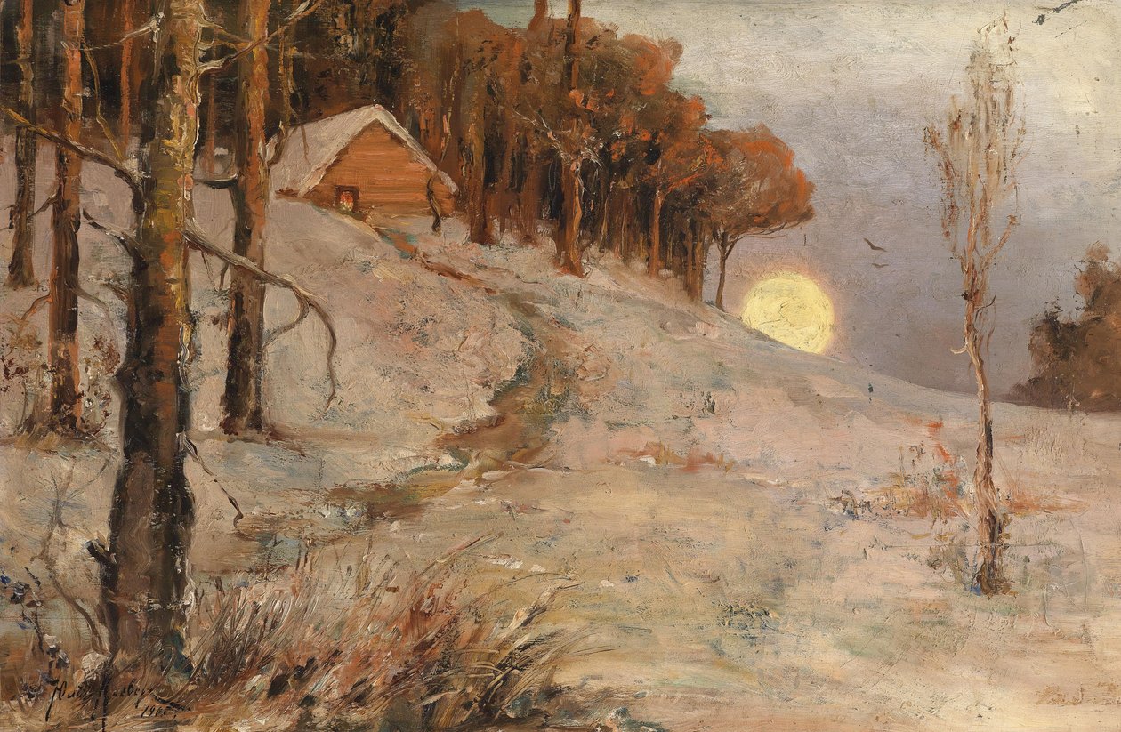 Winter Forest in the Rays of Evening Sun by Juli Julievich Klever