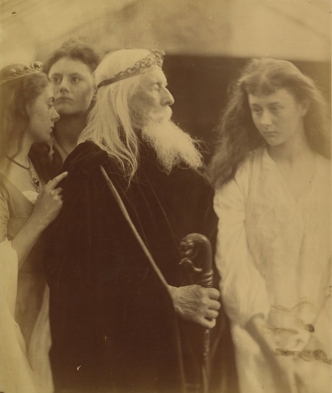 King Lear Allotting His Kingdom to His Three Daughters by Julia Margaret Cameron