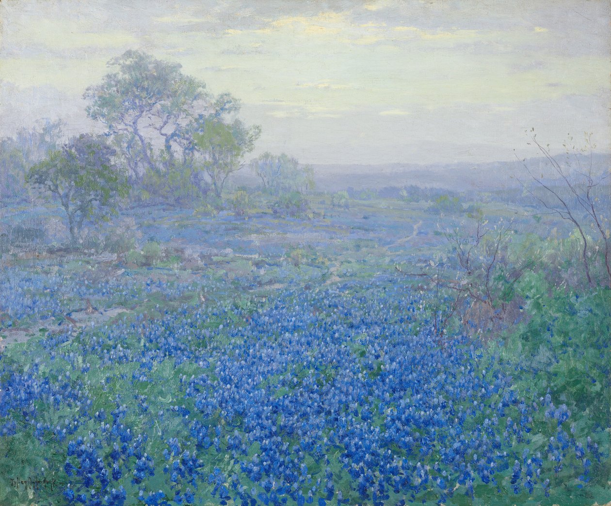 A Cloudy Day, Bluebonnets near San Antonio, Texas by Julian Onderdonk