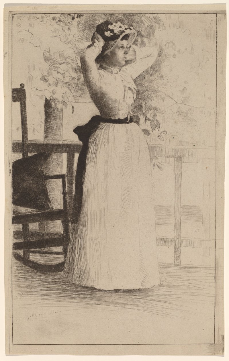 Portrait of Miss Hoe by Julian Alden Weir