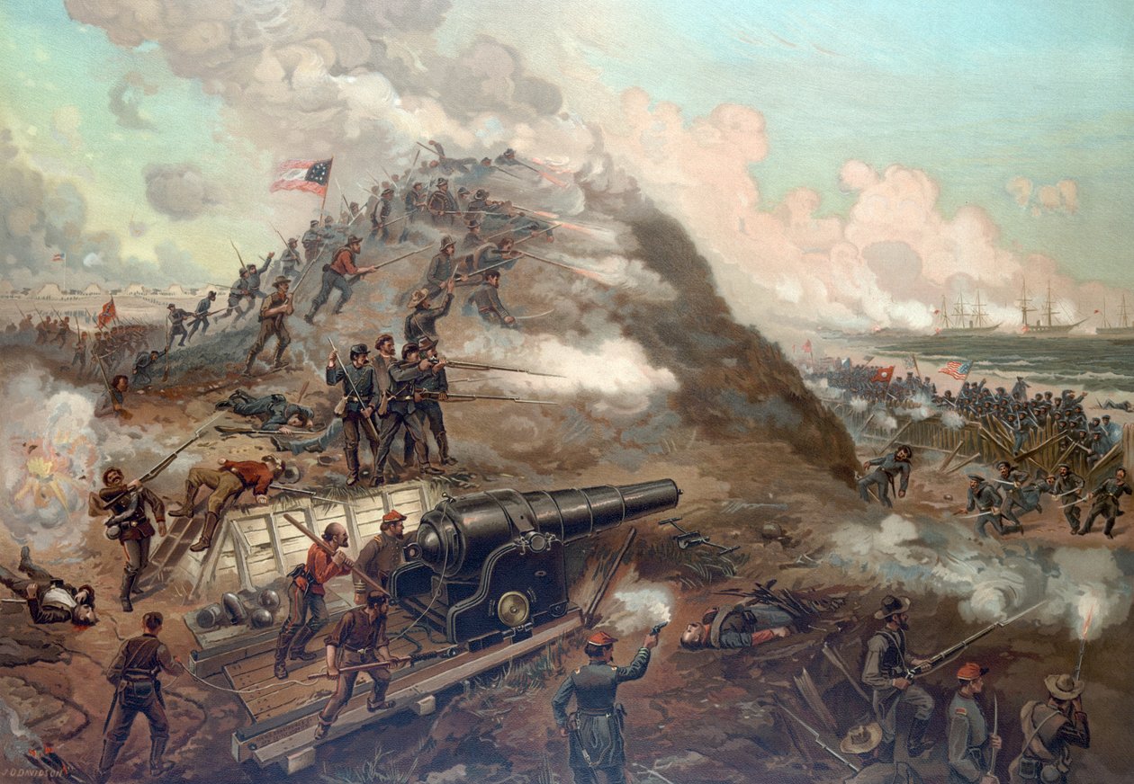 Capture of Fort Fisher, published 1887 by Julian Oliver Davidson