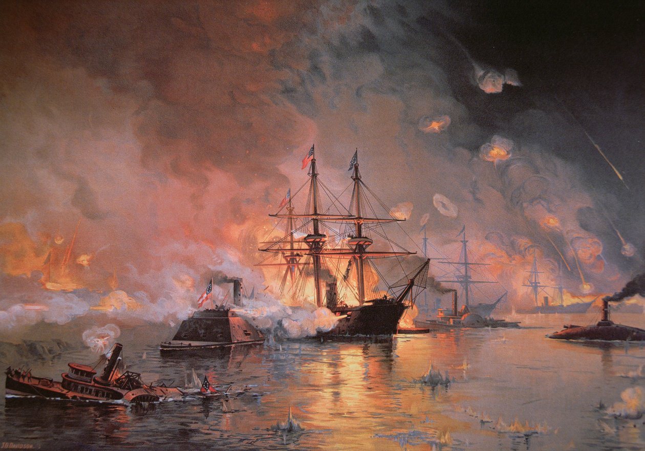 Capture of New Orleans by Union Flag Officer David G. Farragut, 24 April 1862 by Julian Oliver Davidson