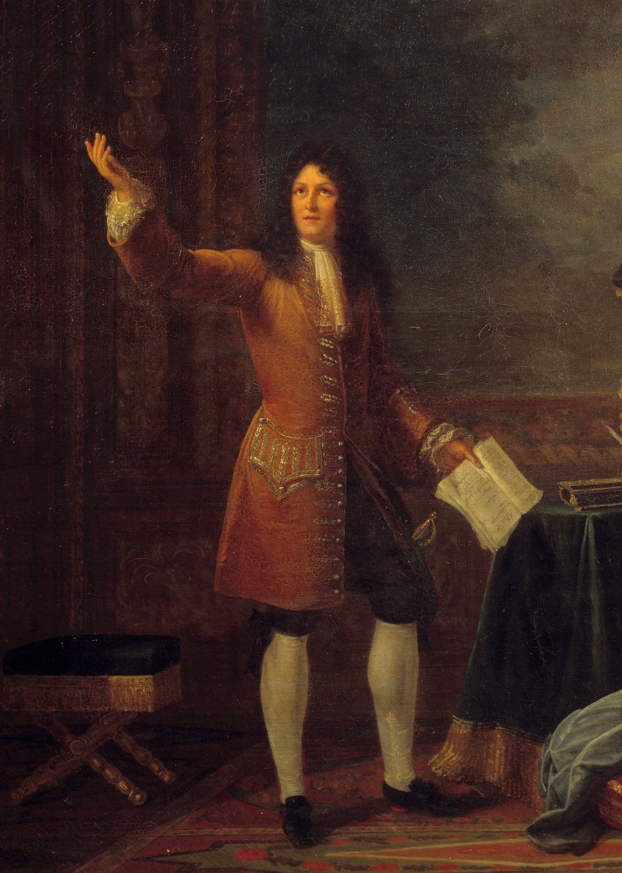Jean Racine (1639-1699) Reading His Play in Front of the King of France (detail) by Julie Philipault