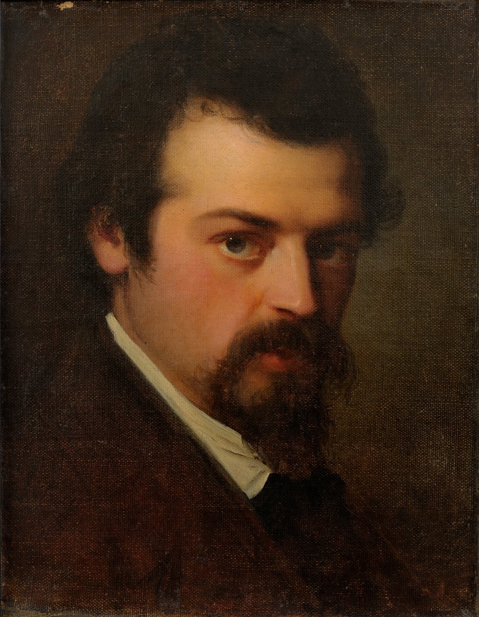 Portrait of artist Aleksander Hagen by Julie Wilhelmine Hagen Schwarz