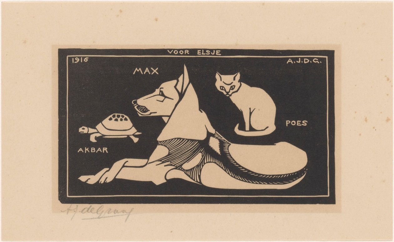 Akbar, Max, Cat by Julie de Graag (signed by artist)