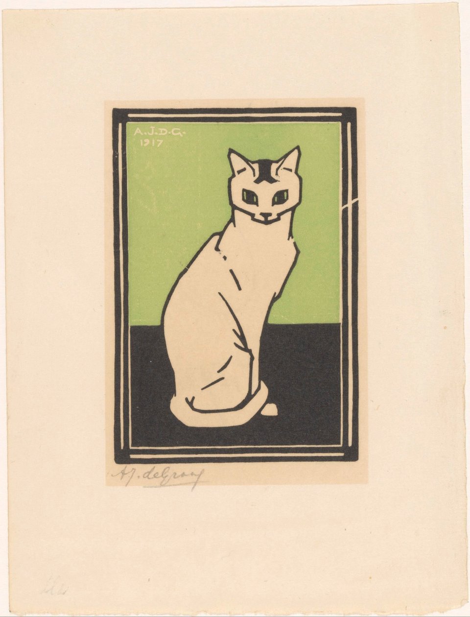 Sitting Cat by Julie de Graag (signed by artist)