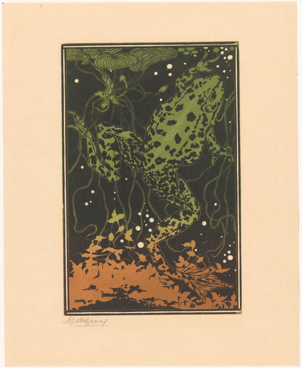 Swimming Frog by Julie de Graag (signed by artist)