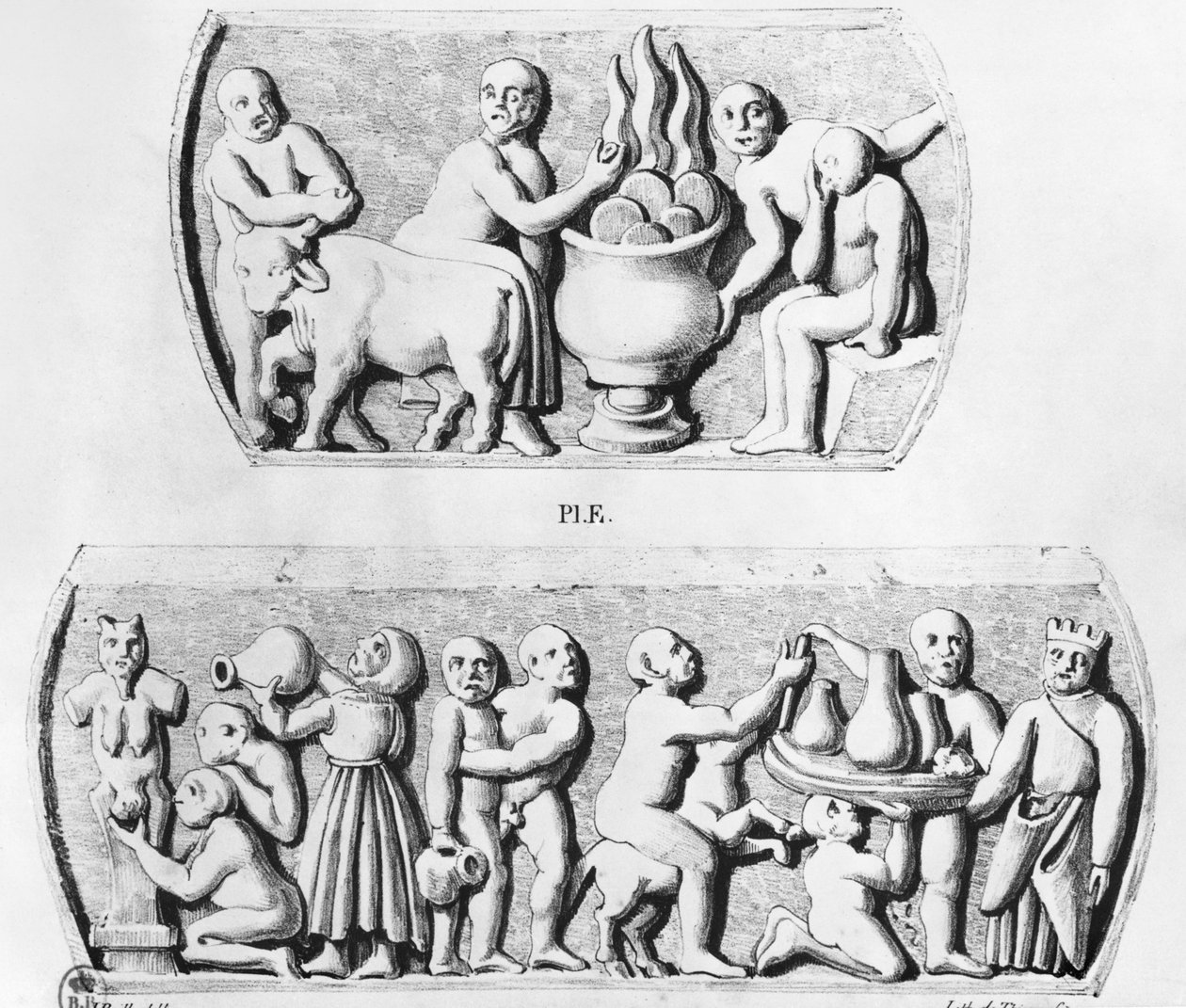 Gnostic Eucharist (copy of gnostic casket, engraved by Thierry freres)