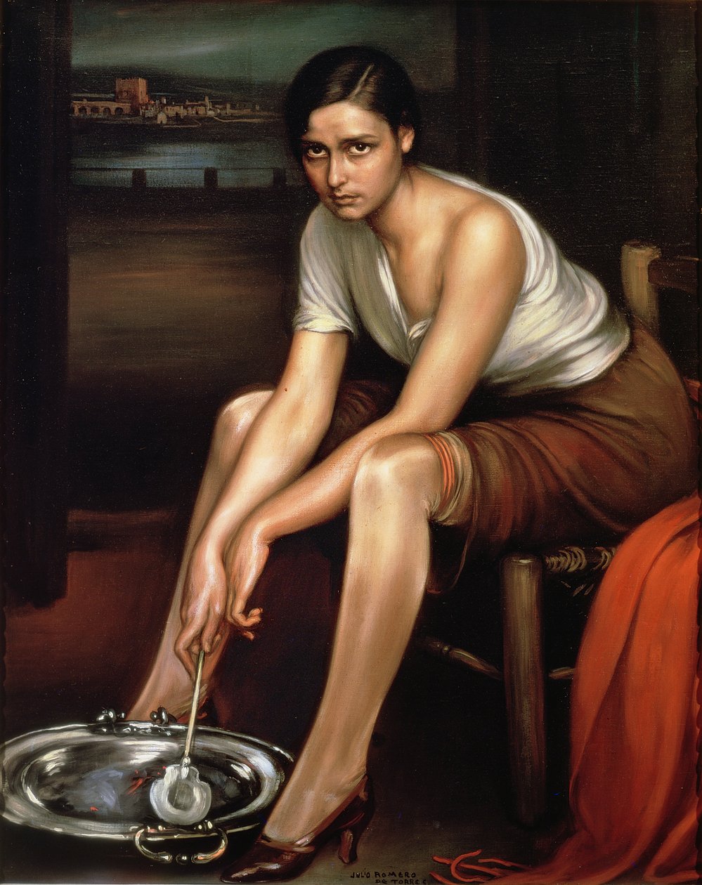 The Alluring Young Girl by Julio Romero de Torres