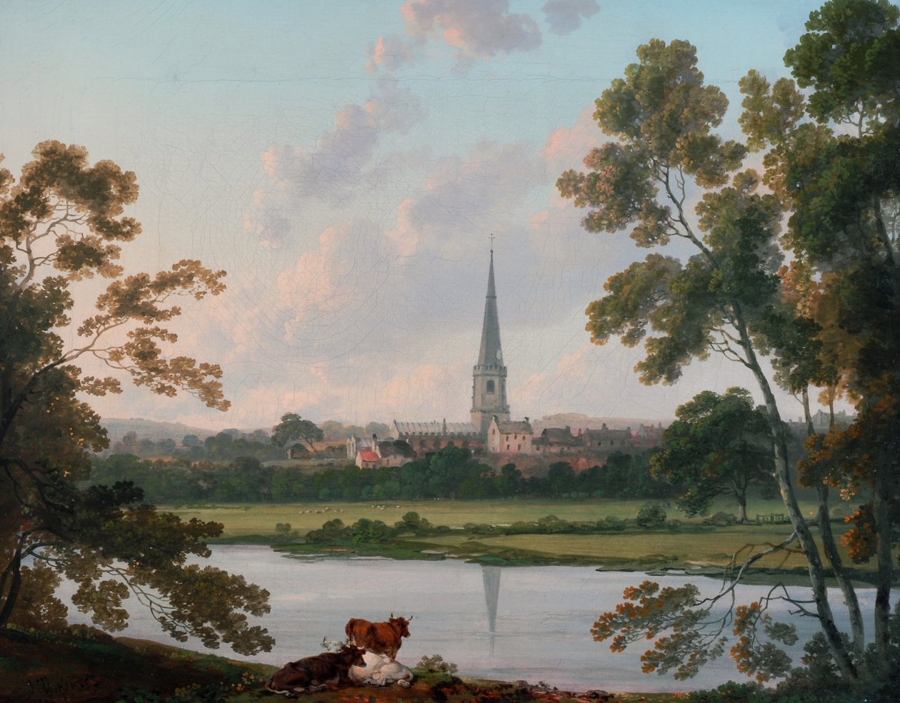 View of Masham and the River Ure at Masham by Julius Caesar Ibbetson
