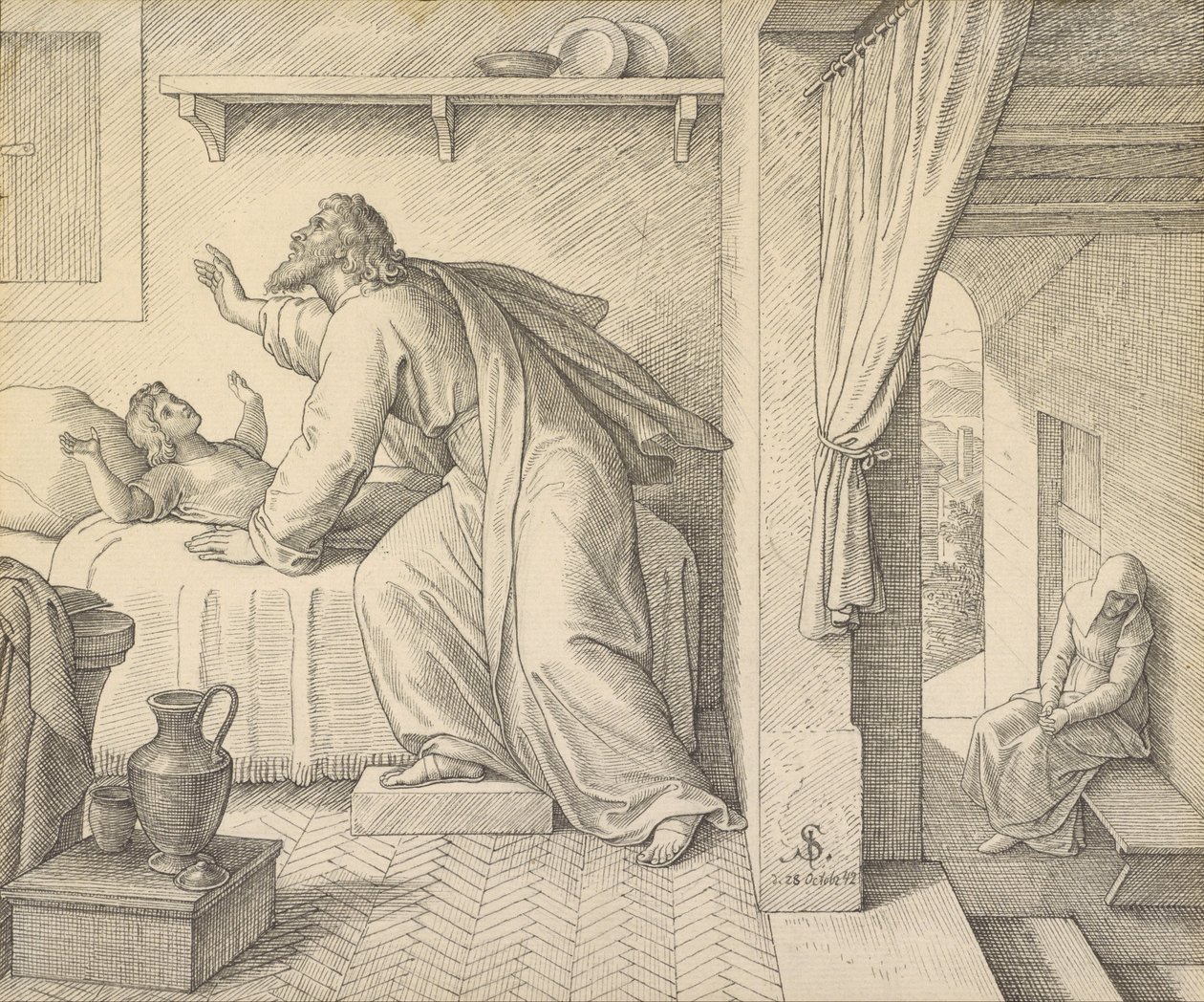 Elijah Revives the Son of the Widow of Zarephath by Julius Schnorr von Carolsfeld