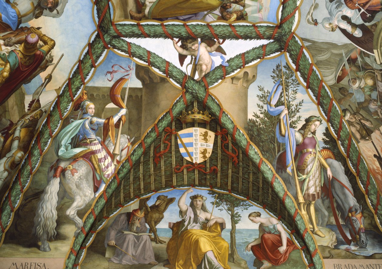 The Sorceresses Melissa, Atlante, Alcina and the figures of Marfisia and Bandimarte by Julius Schnorr von Carolsfeld