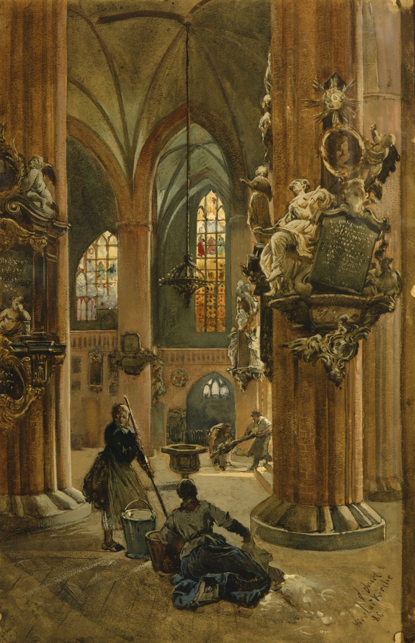 Interior of the Church of St. Nicholas, Berlin by Julius the Younger Jacob