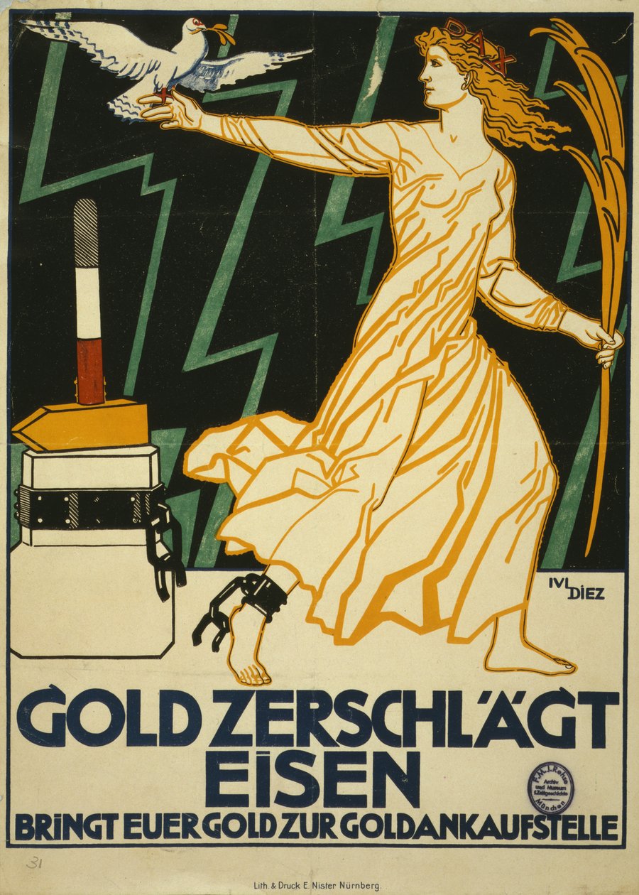 Gold Smashes Iron. Bring Your Gold to the Gold Purchasing Center by Julius Diez