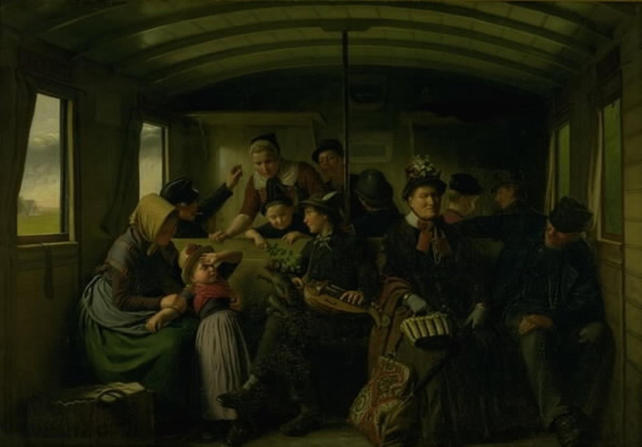 In a Third-Class Railway Carriage by Julius Exner