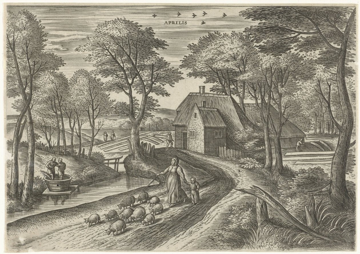 April (series title: The Twelve Months) by Julius Goltzius
