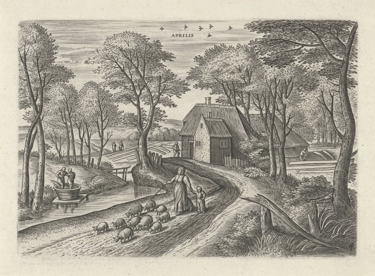 April (series title: The Twelve Months) by Julius Goltzius