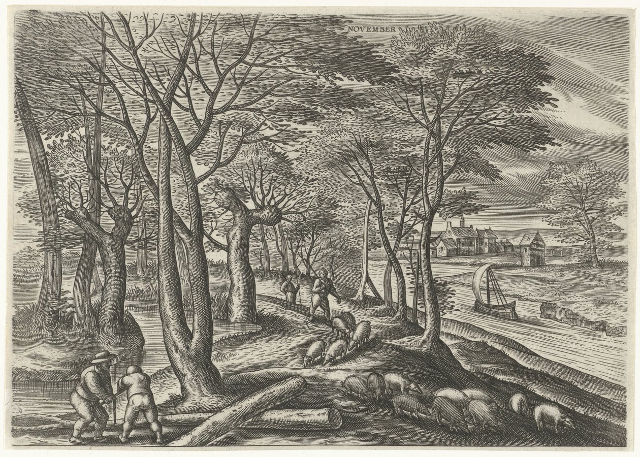 November, The Twelve Months (series title) by Julius Goltzius