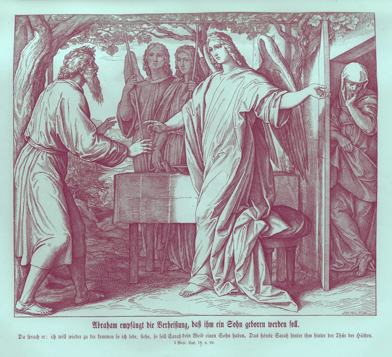 Abraham hears that Sarah will bear a son, Genesis by Julius Schnorr von Carolsfeld