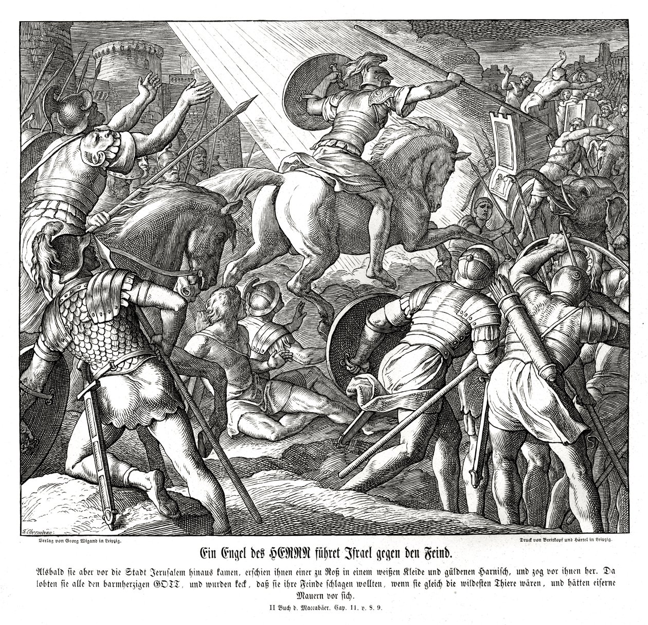 An Angel Leads the Israelites, 2 Maccabees by Julius Schnorr von Carolsfeld