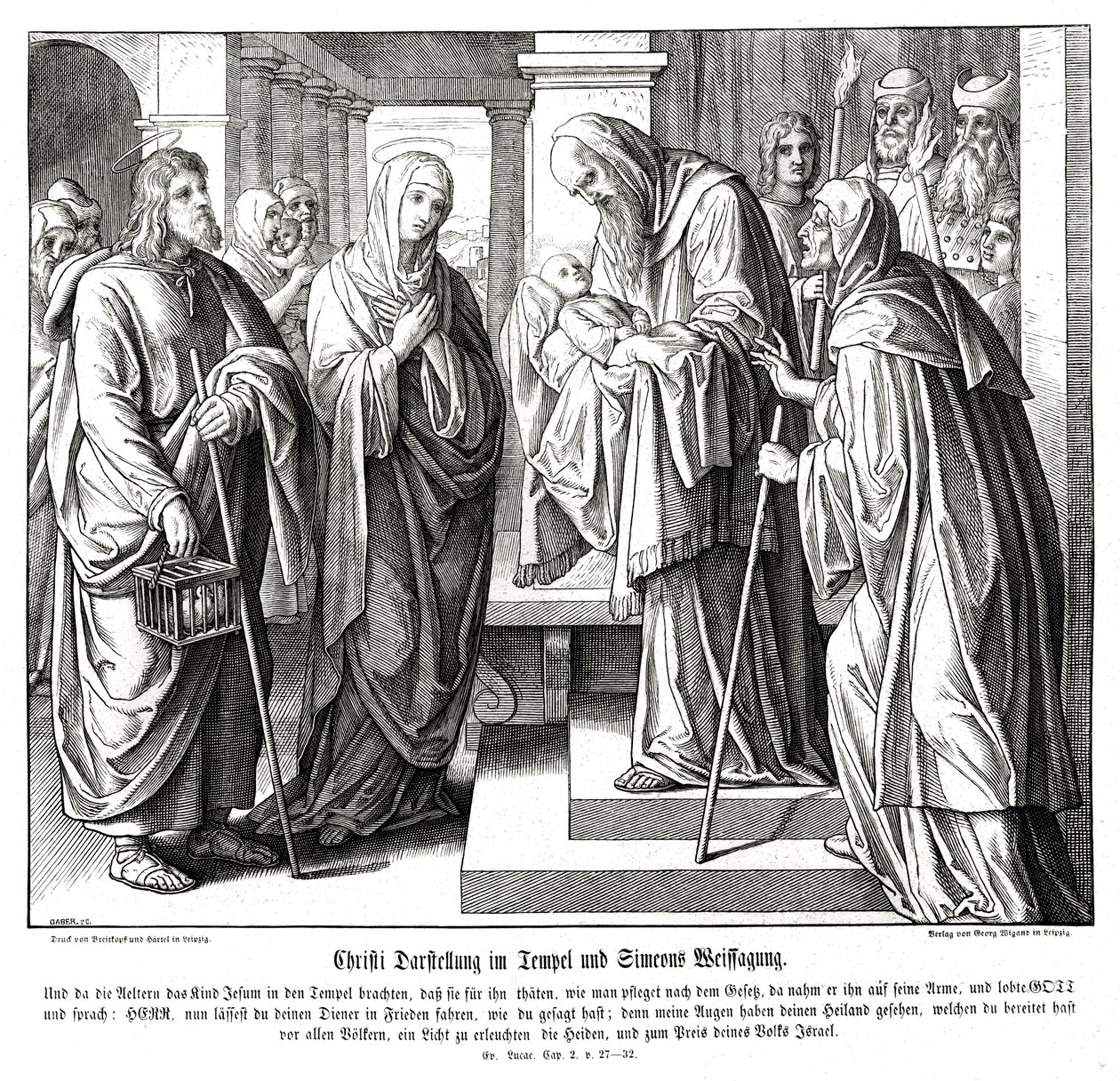 Christ is presented in the temple, Gospel of Luke by Julius Schnorr von Carolsfeld