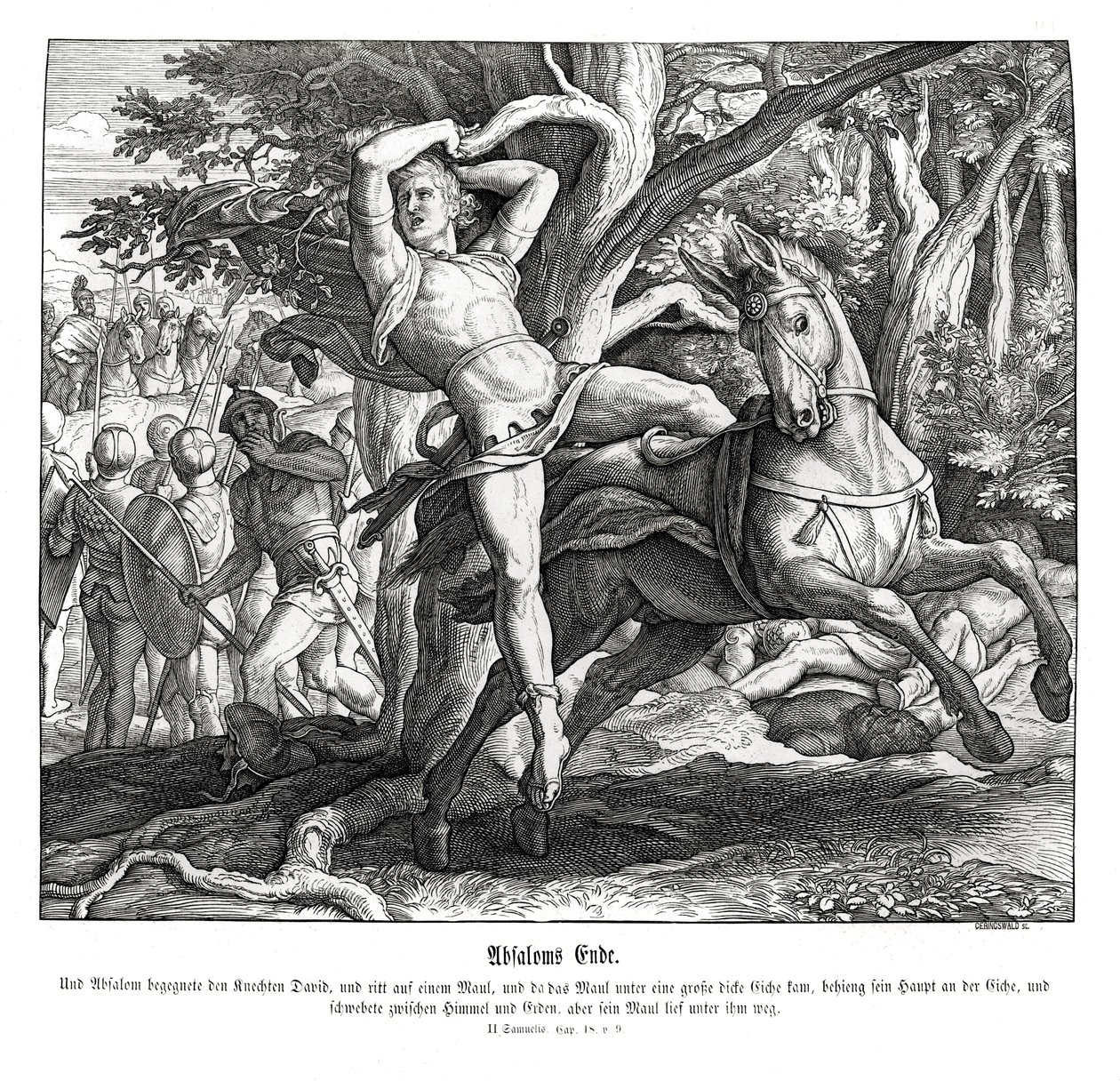 Death of Absalom, 2 Samuel by Julius Schnorr von Carolsfeld