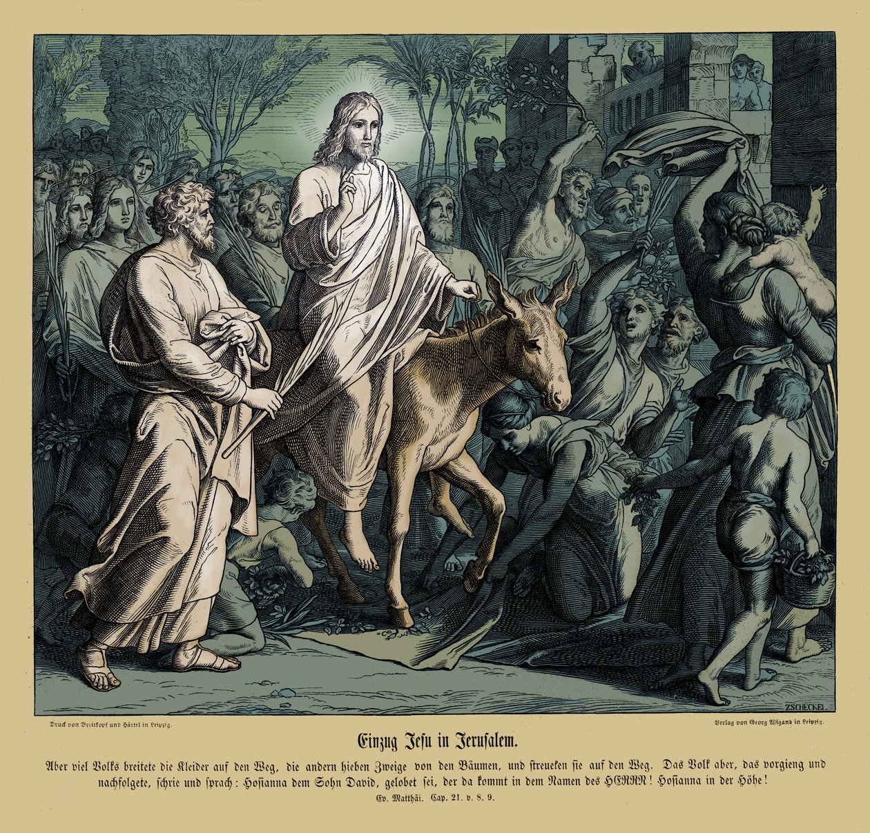 Entrance of Jesus into Jerusalem, Gospel of Matthew by Julius Schnorr von Carolsfeld