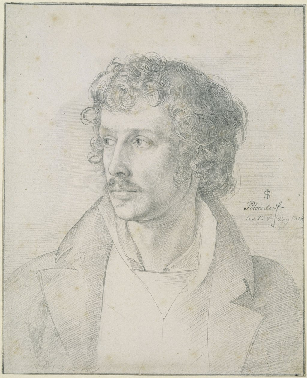 Friedrich Olivier at the Age of 25, Bust, Looking Left by Julius Schnorr von Carolsfeld