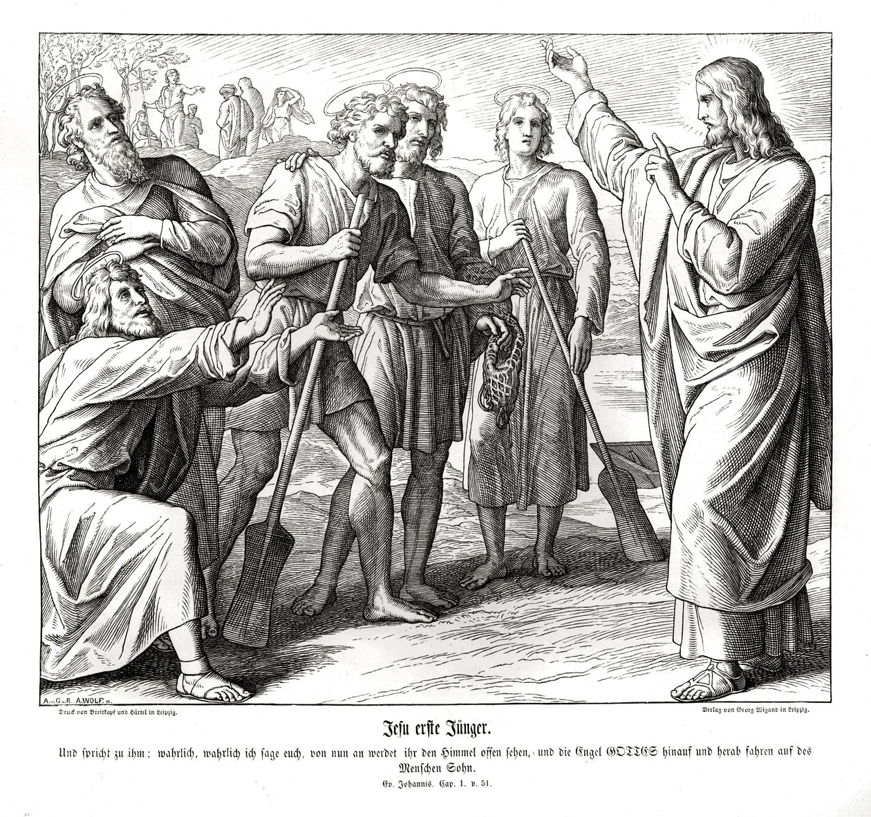Jesus and Nathaniel, Gospel of John by Julius Schnorr von Carolsfeld