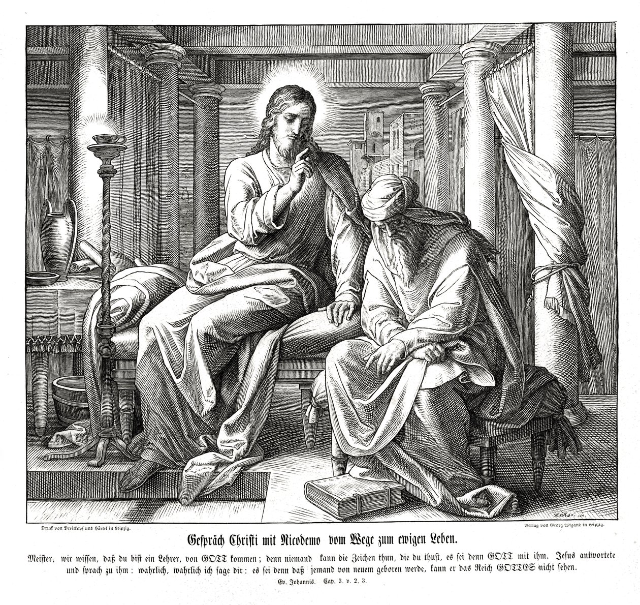 Jesus and Nicodemus by Julius Schnorr von Carolsfeld