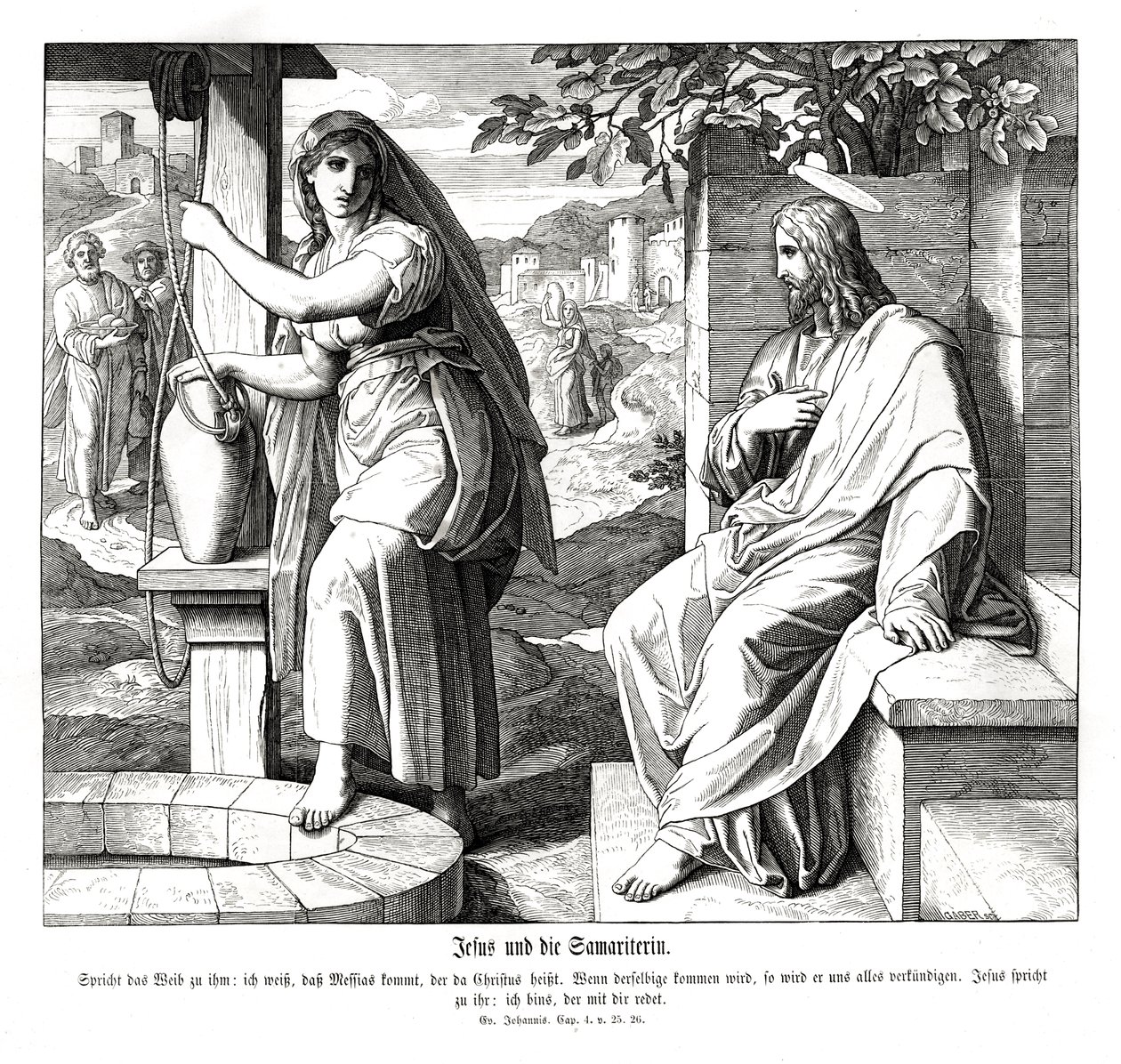 Jesus and the Samaritan woman, Gospel of John by Julius Schnorr von Carolsfeld